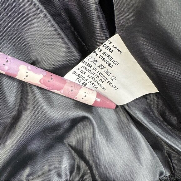 Tangueiras Made In Italy Black Minimalist Viscose Blend Tweed Blazer No Size - Picture 12 of 16